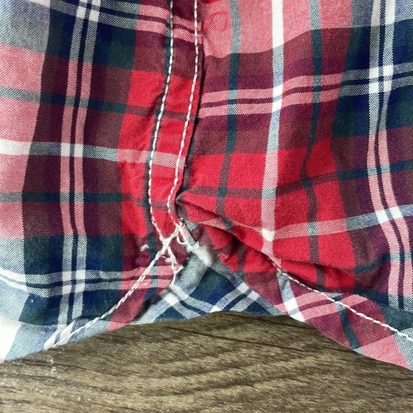 BabyGap Toddler Boys Red Blue White Plaid Button Up Collared Shirt, size 2 years - Picture 9 of 9